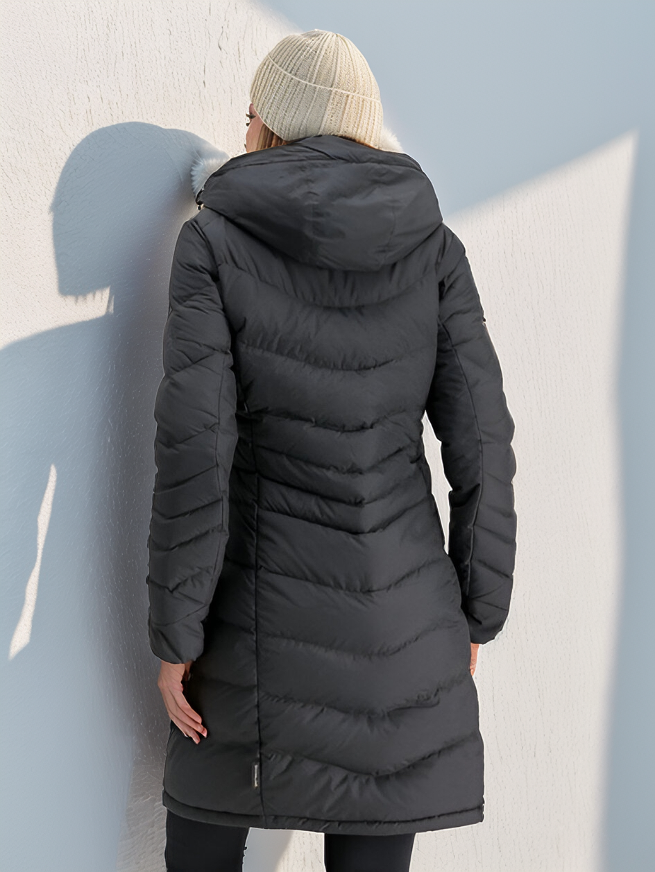 Womens Long Quilted Jacket Lightweight Water-Repellent Warm