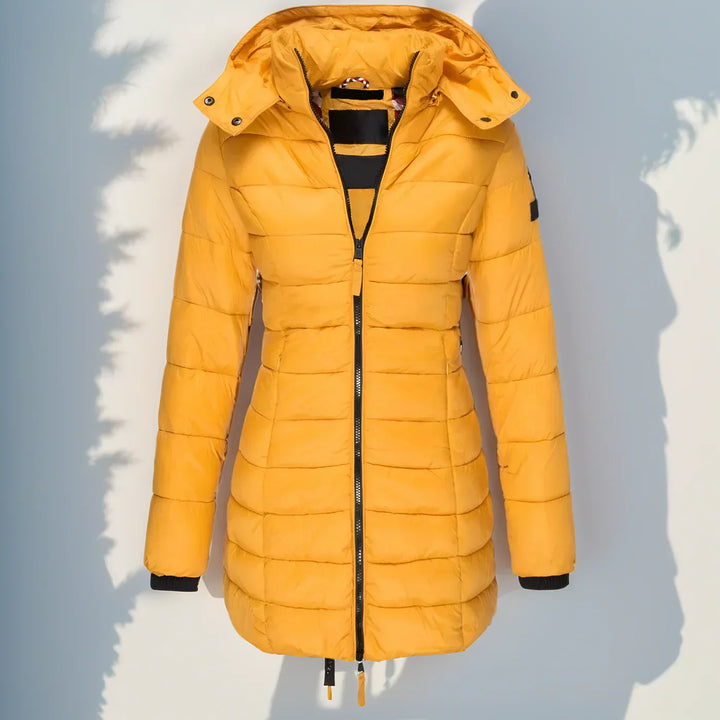 Womens Long Quilted Jacket Lightweight Water-Repellent Warm
