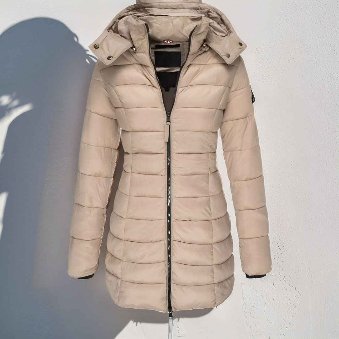 Womens Long Quilted Jacket Lightweight Water-Repellent Warm