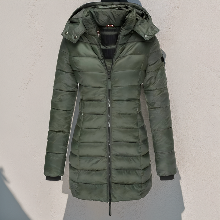 Womens Long Quilted Jacket Lightweight Water-Repellent Warm