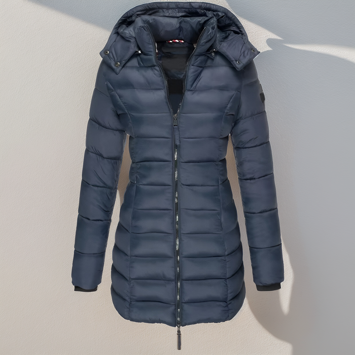 Womens Long Quilted Jacket Lightweight Water-Repellent Warm