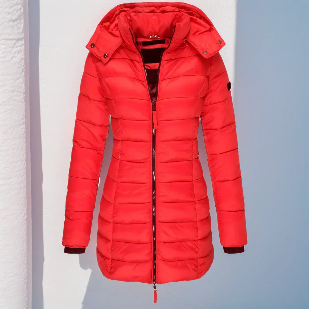 Womens Long Quilted Jacket Lightweight Water-Repellent Warm