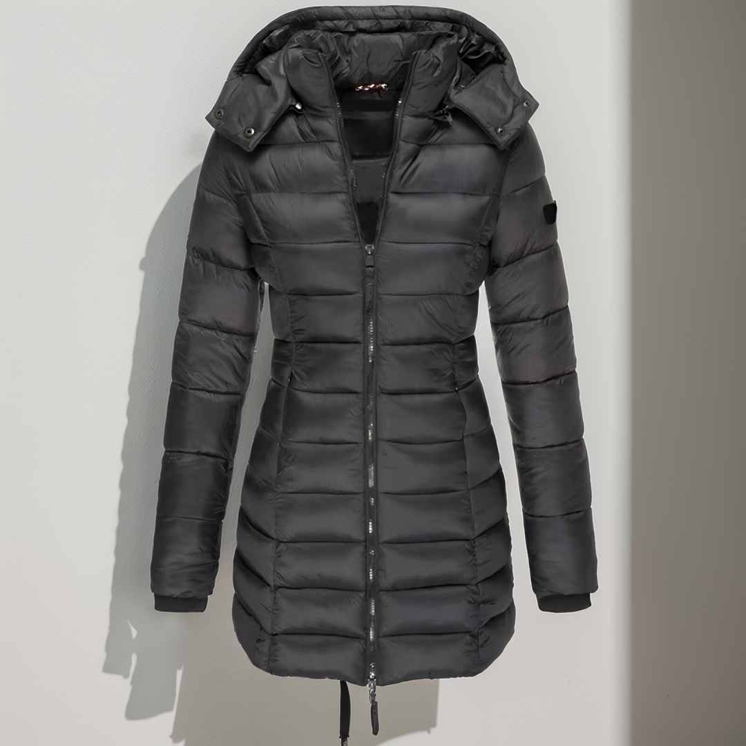 Womens Long Quilted Jacket Lightweight Water-Repellent Warm