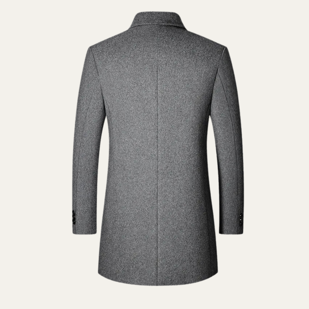 Mens Wool Blend Long Coat Warm Elegant Fit