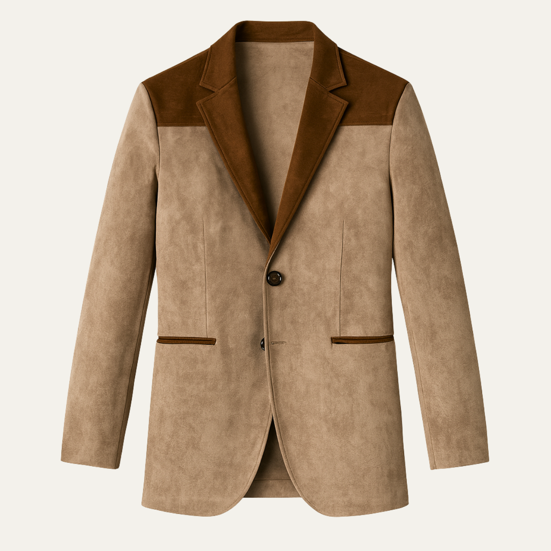 Mens Suede Blazer Jacket Elegant Slim Fit - BritishMode