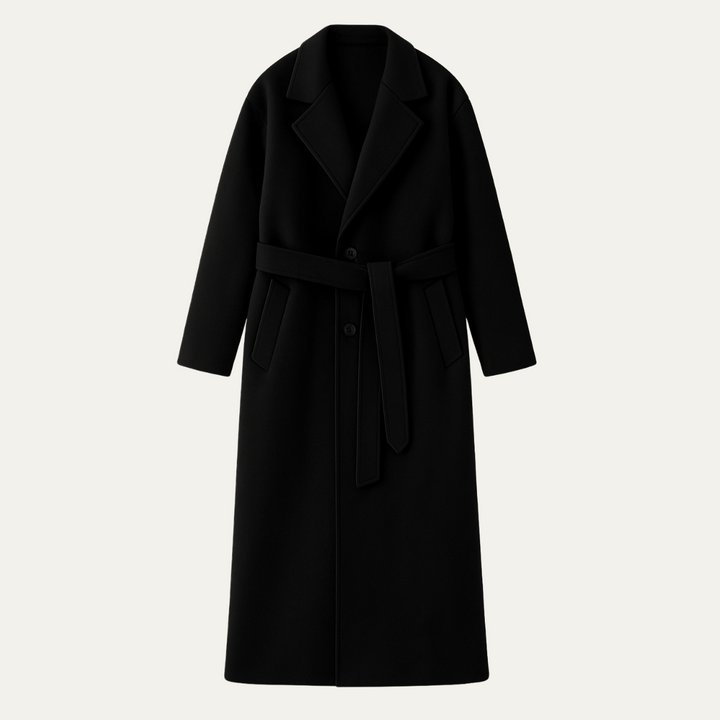 Mens Wool Wrap Coat with Belt Smart Fit - BritishMode