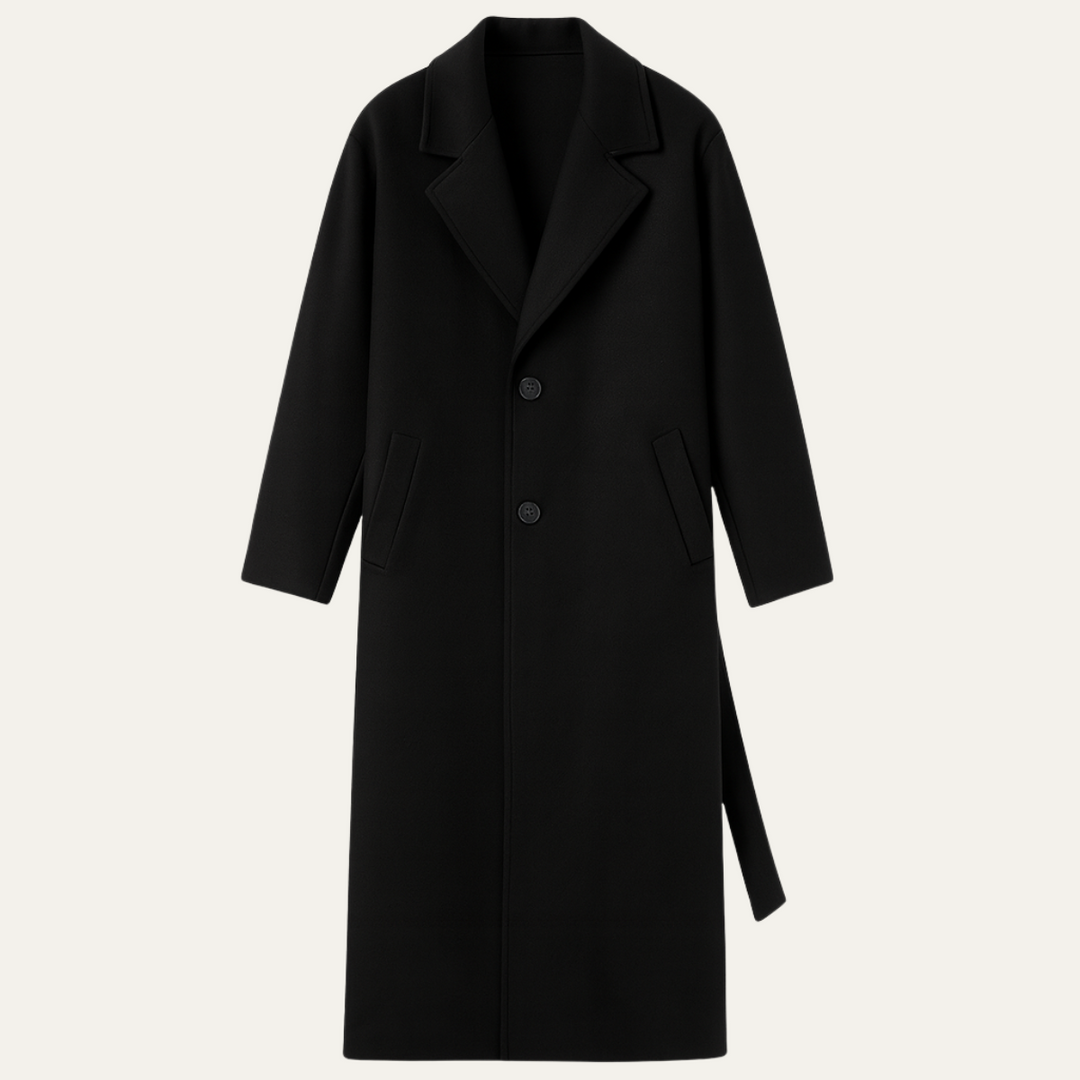 Mens Wool Wrap Coat with Belt Smart Fit