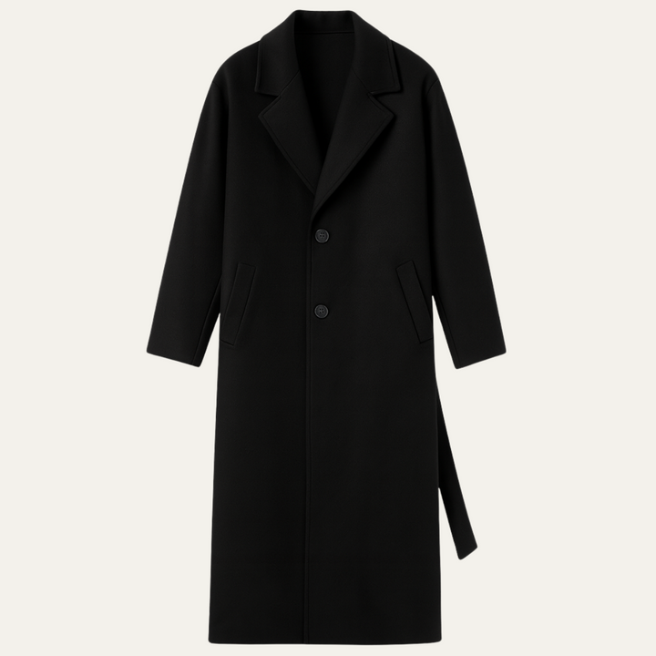 Mens Wool Wrap Coat with Belt Smart Fit
