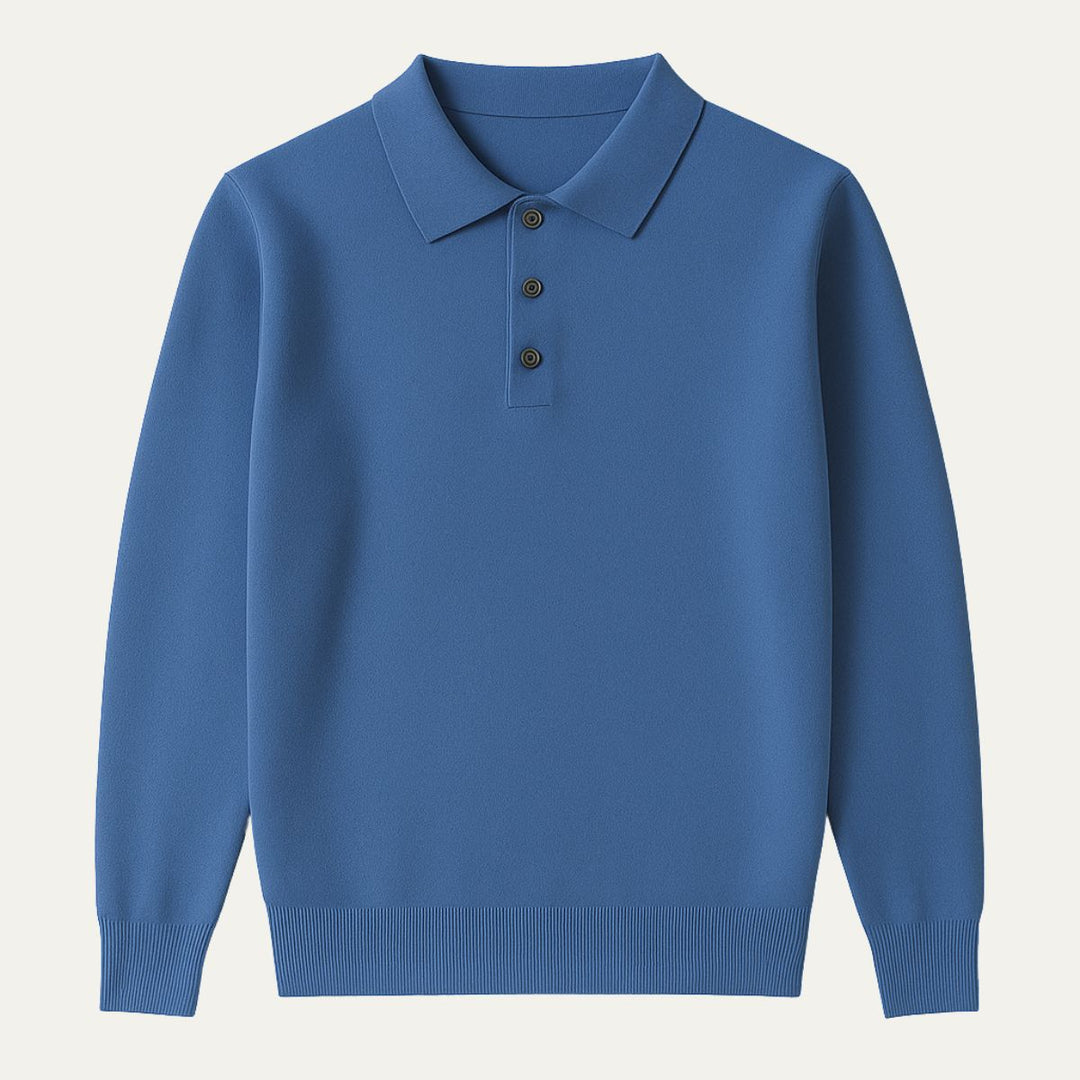 Mens Polo Sweater Long Sleeve Refined Fit