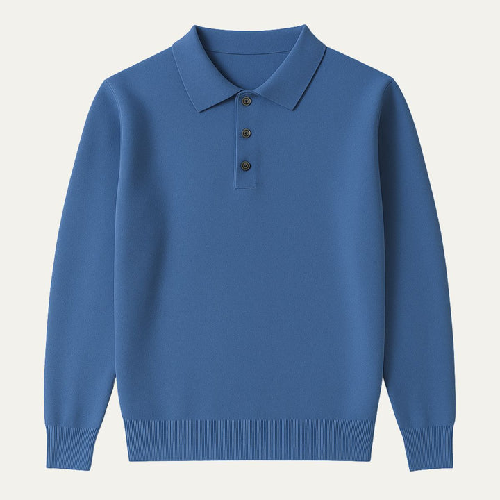Mens Polo Sweater Long Sleeve Refined Fit