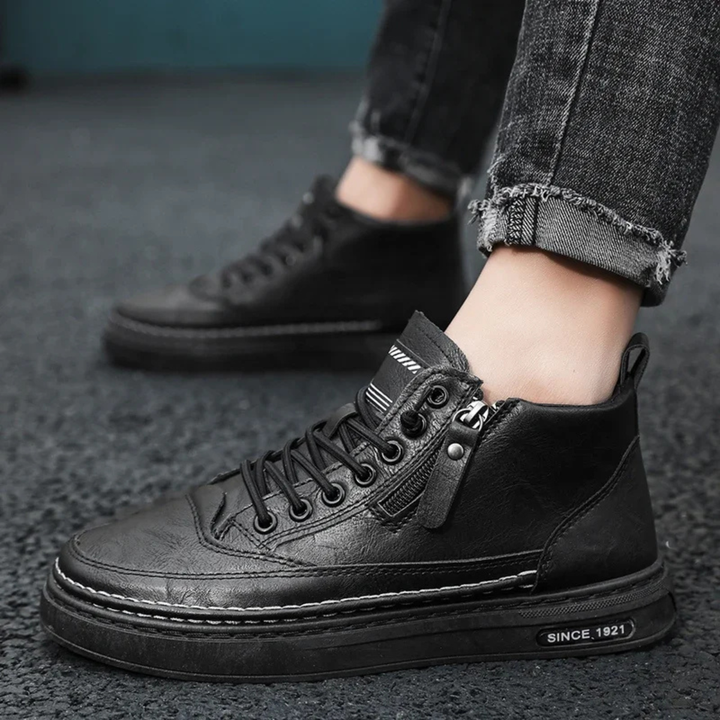 Mens High-Top Sneakers Leather Upper