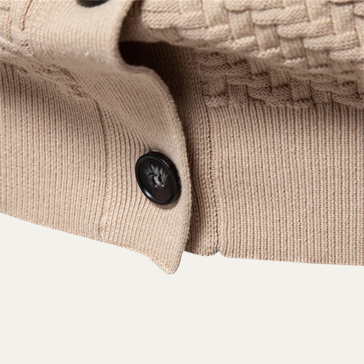 Mens V-Neck Cardigan Button Front Knit