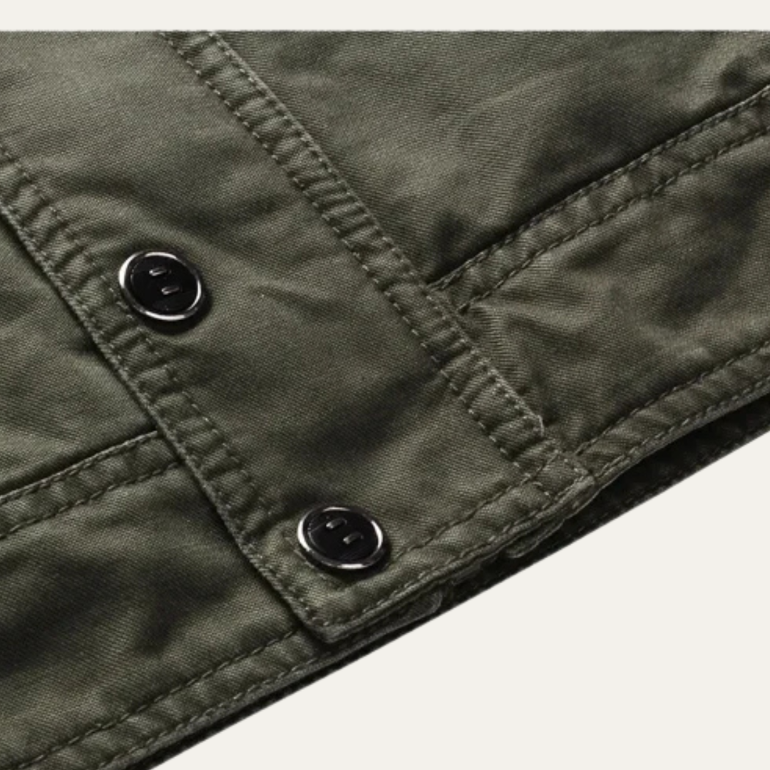 Mens Utility Jacket with Stand Collar Military Style