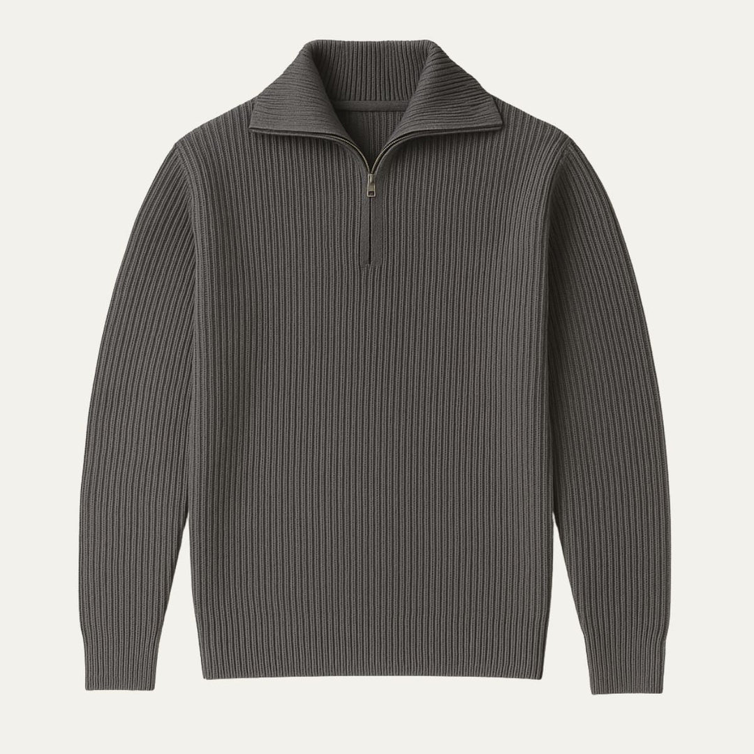 Mens Ribbed Pullover Sweater Classic Fit