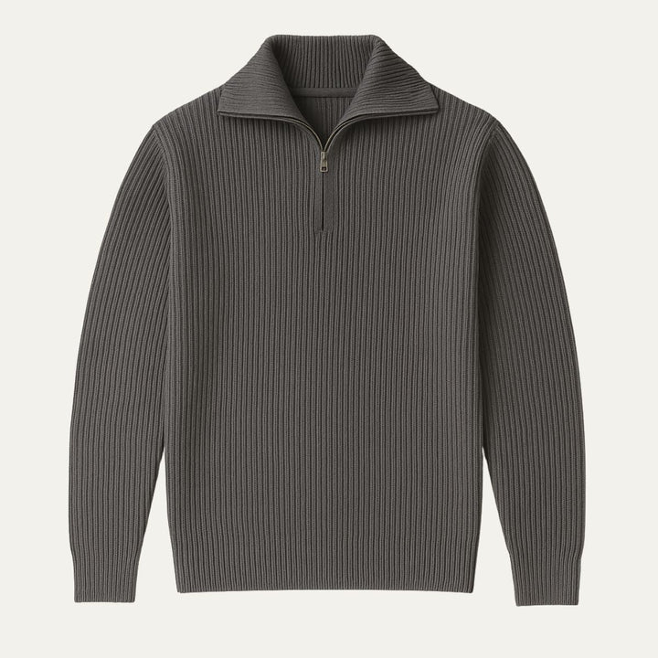 Mens Ribbed Pullover Sweater Classic Fit