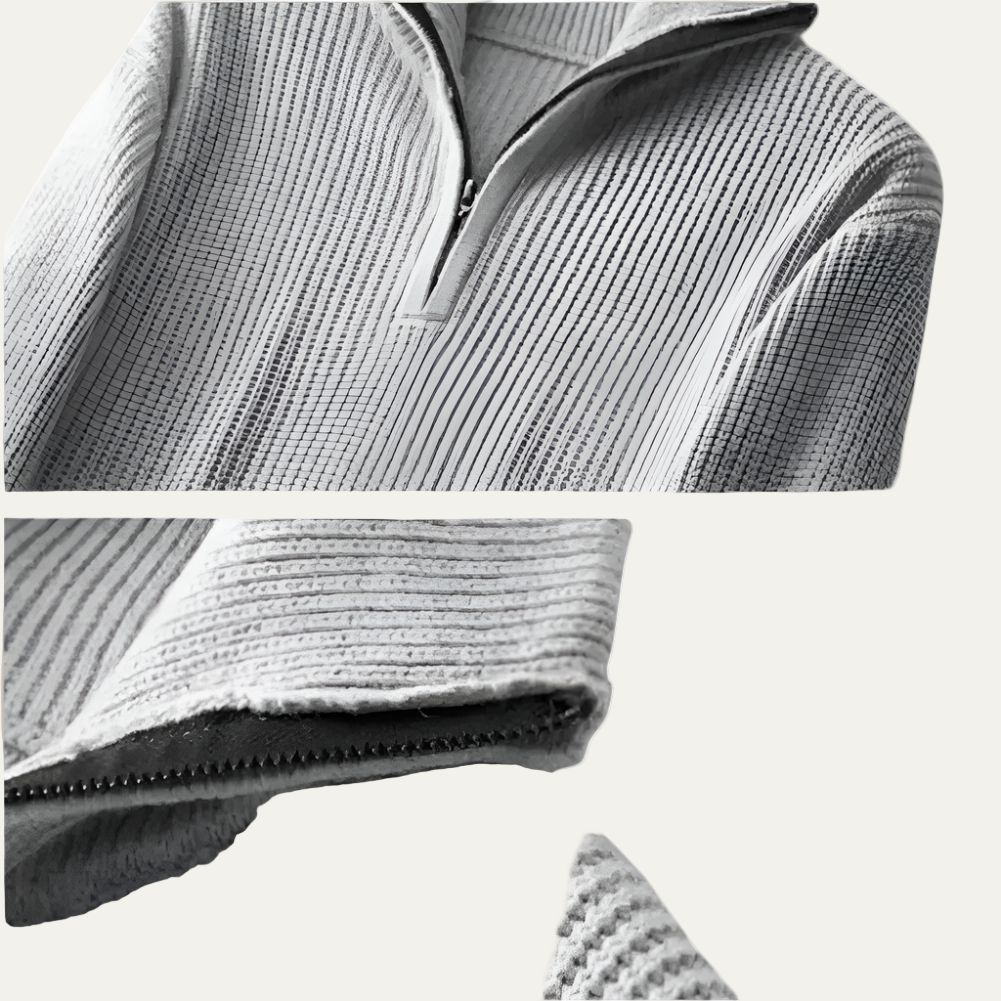 Mens Ribbed Pullover Sweater Classic Fit