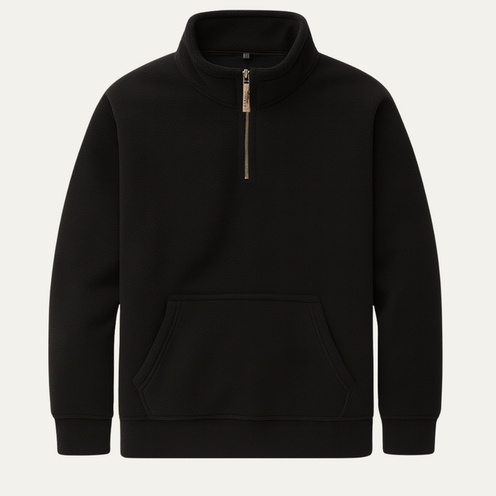 Mens Pullover Quarter Zip Mock Neck