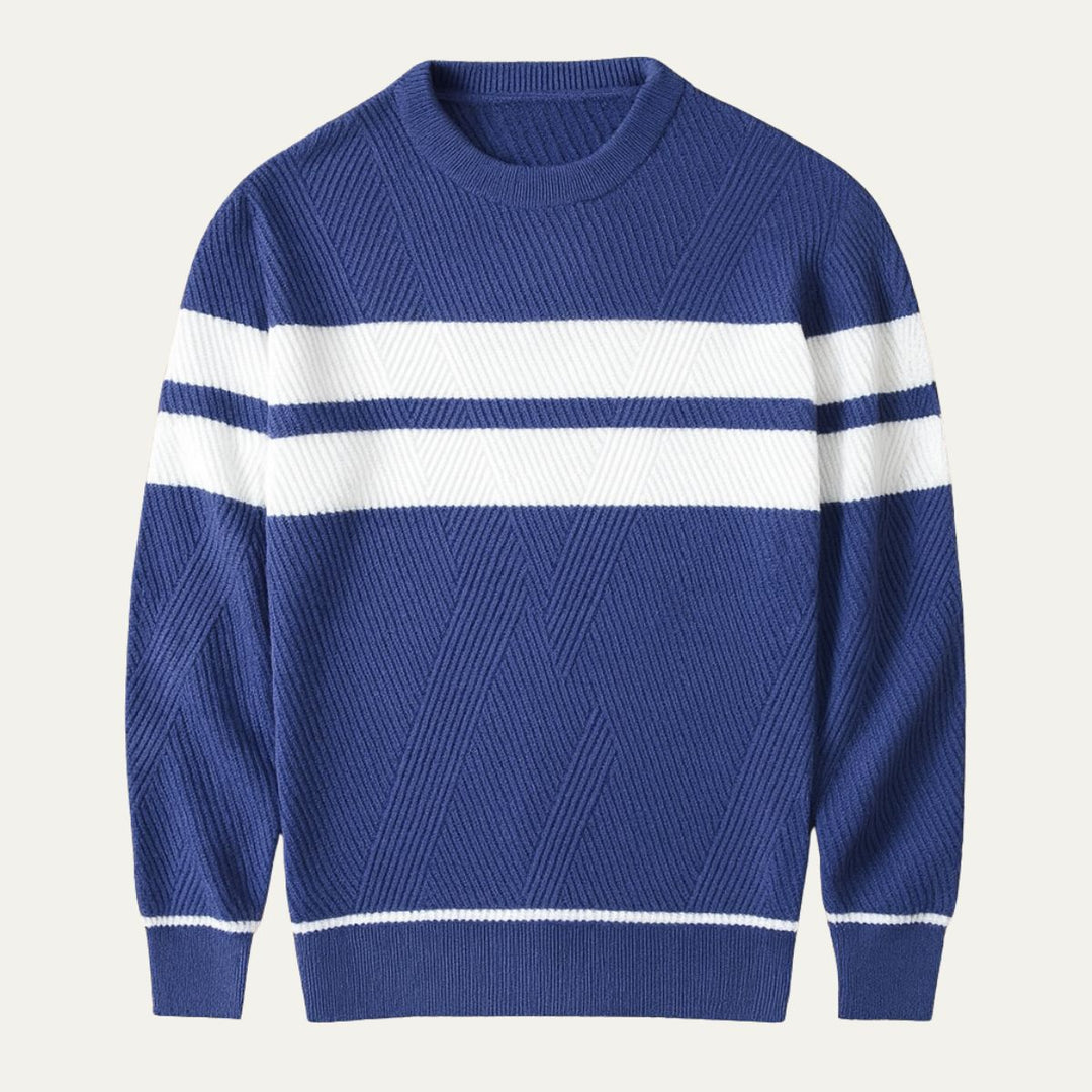 Mens Knit Sweater Retro Style Crewneck