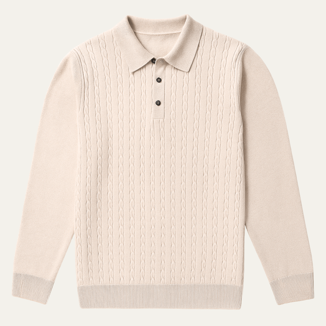Mens Cable-Knit Sweater Soft Cotton Knit