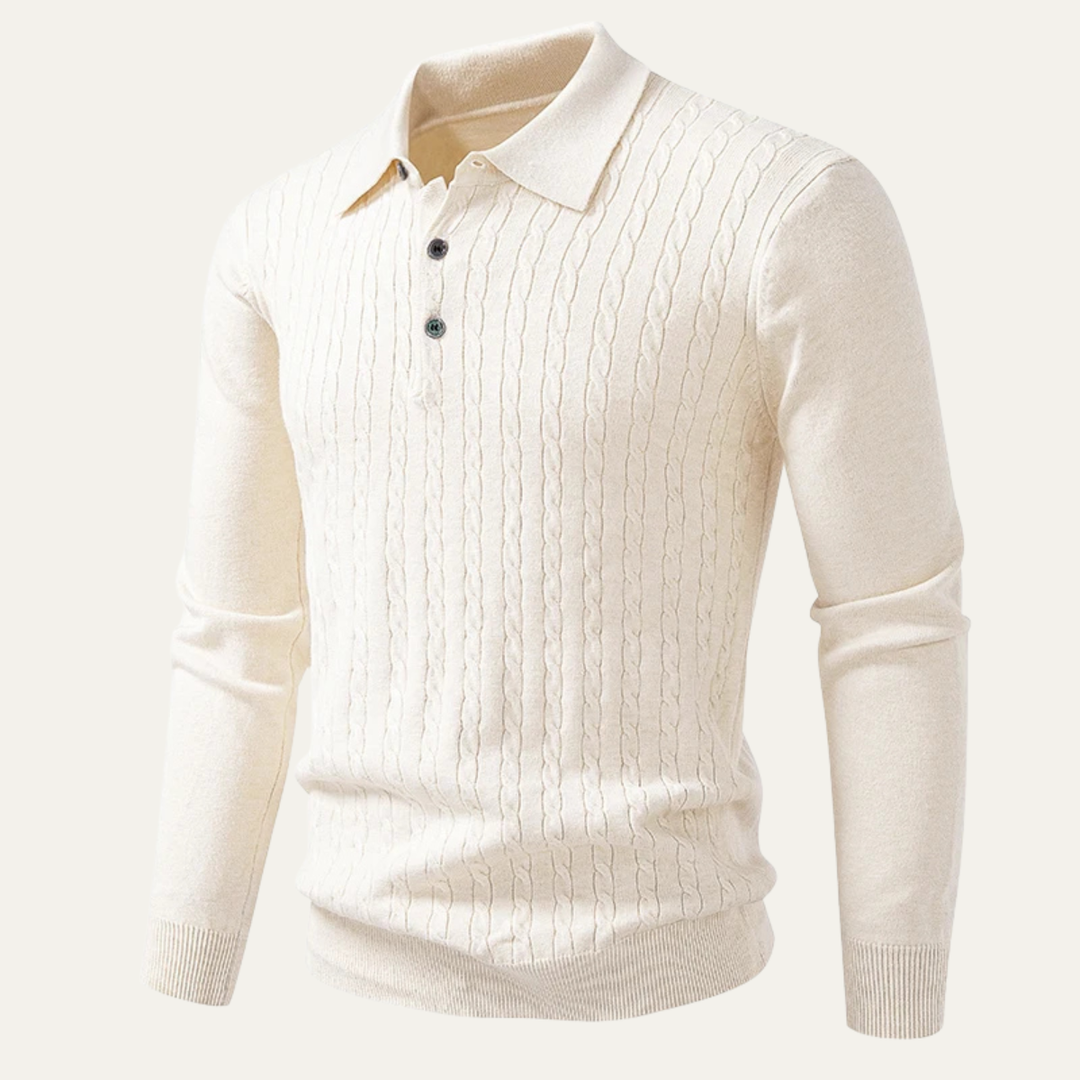 Mens Cable-Knit Sweater Soft Cotton Knit