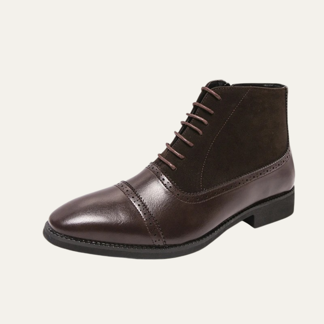 Mens Brogue Boots Leather Suede Upper - BritishMode