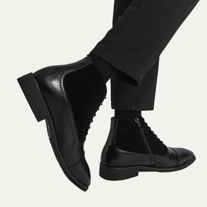 Mens Brogue Boots Leather Suede Upper