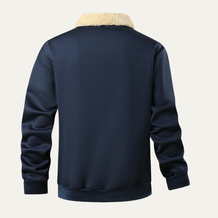 Mens Zip Jacket Sherpa Lining Cozy Fit