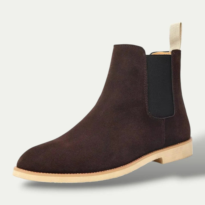 Mens Chelsea Boots Suede Leather Slip-On