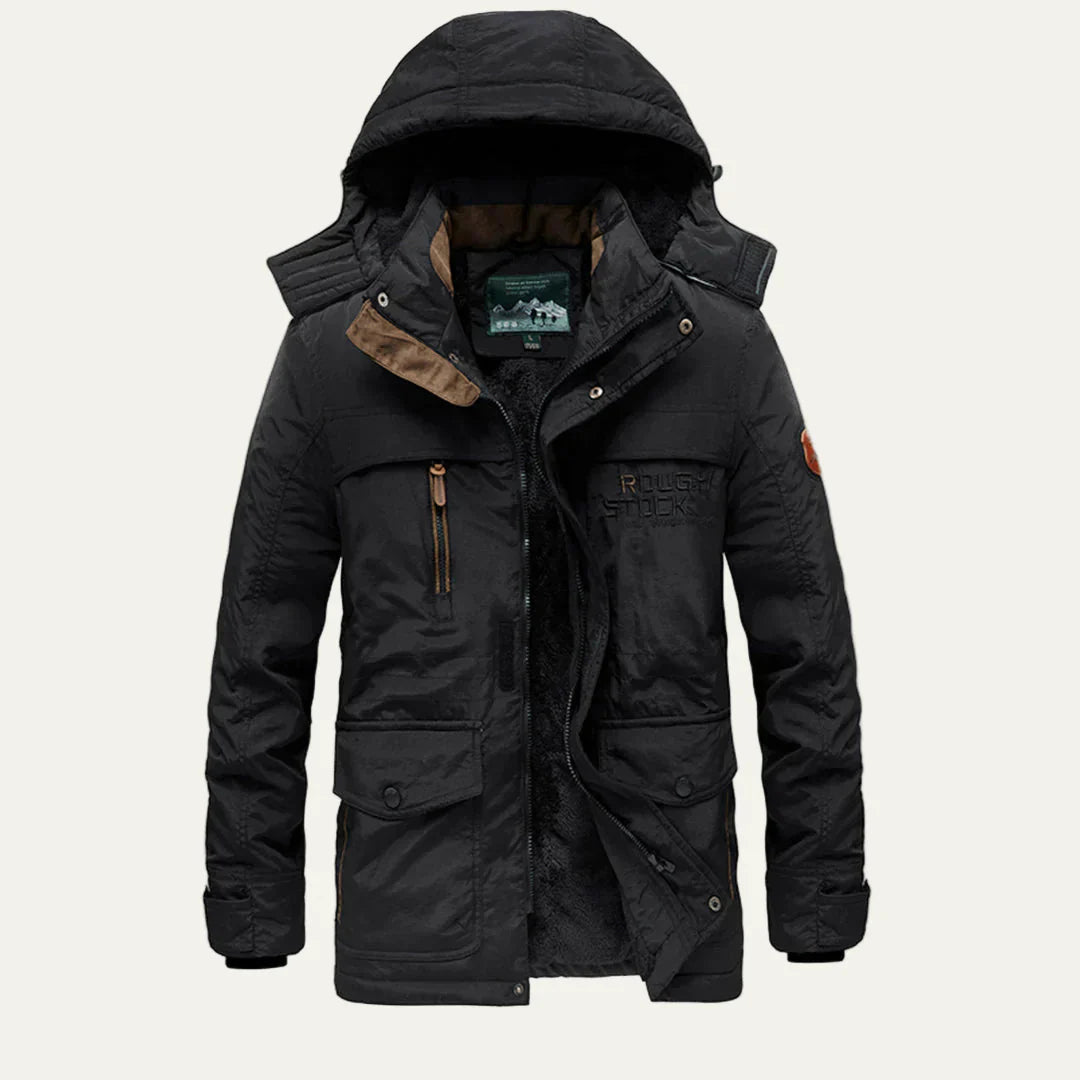Mens Parka Jacket with Fur Lining Functional Warm