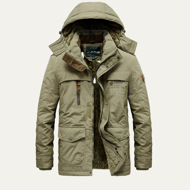 Mens Parka Jacket with Fur Lining Functional Warm - BritishMode