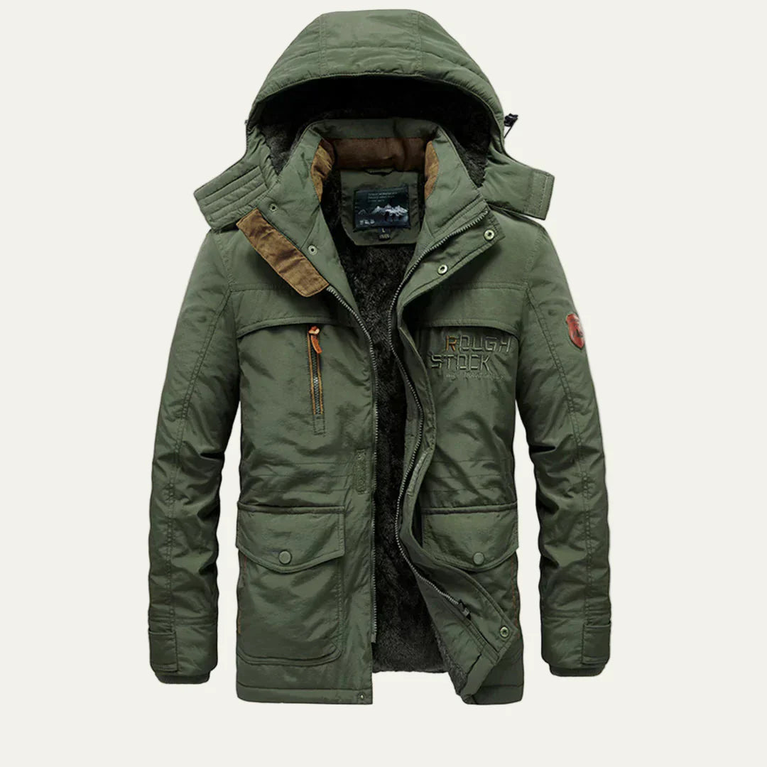 Mens Parka Jacket with Fur Lining Functional Warm