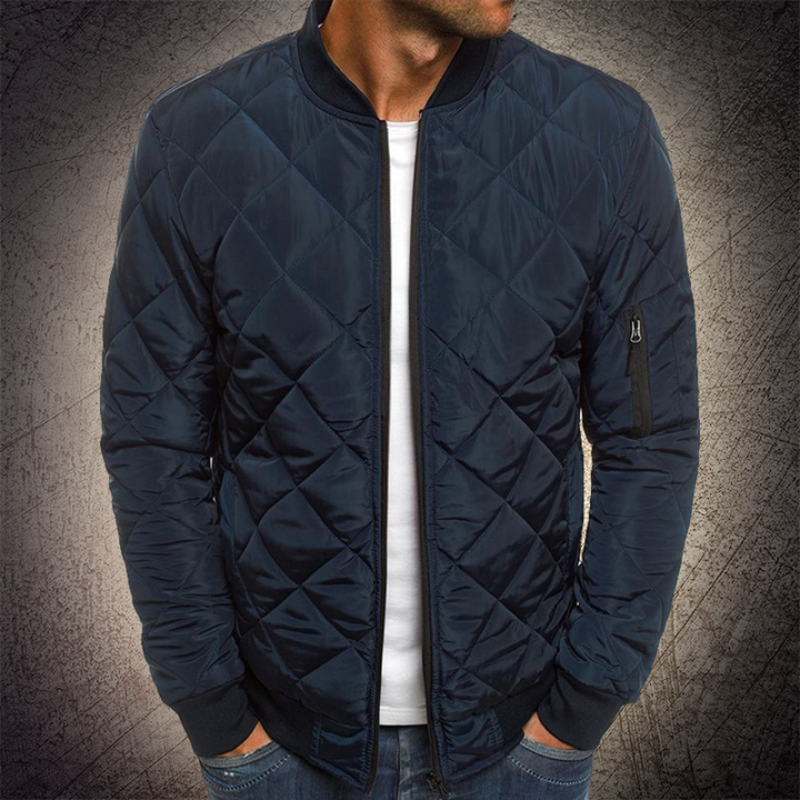 Mens Quilted Bomber Jacket Warm Insulated