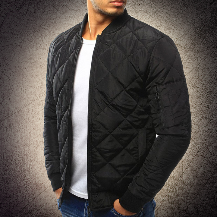 Mens Quilted Bomber Jacket Warm Insulated - BritishMode