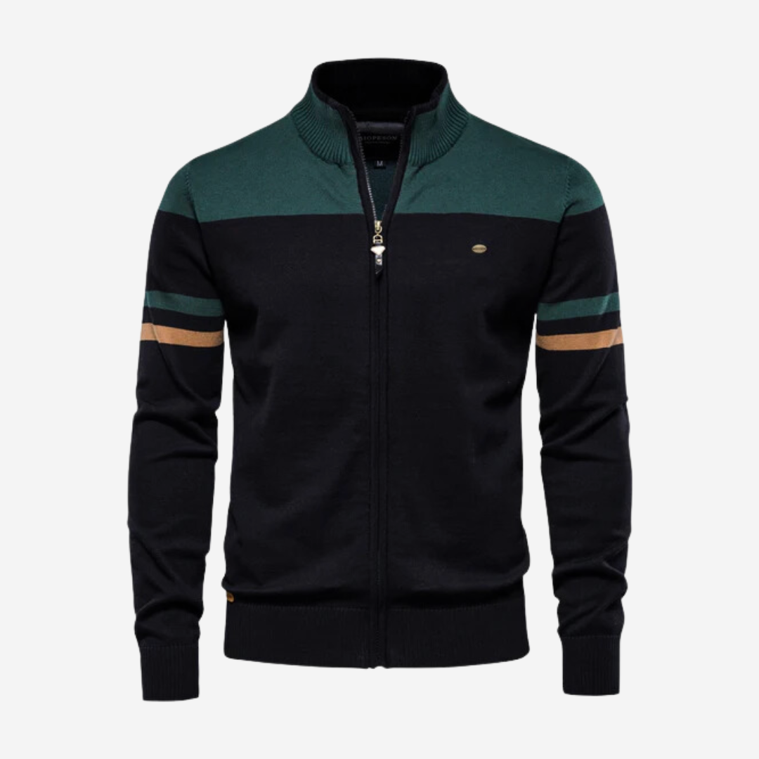 Mens Zip-Up Sweater Modern Fit
