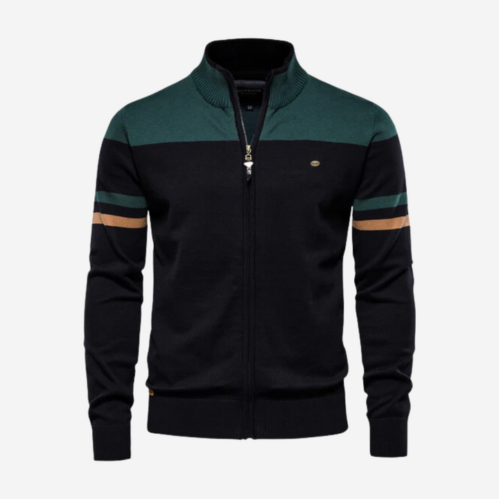 Mens Zip-Up Sweater Modern Fit