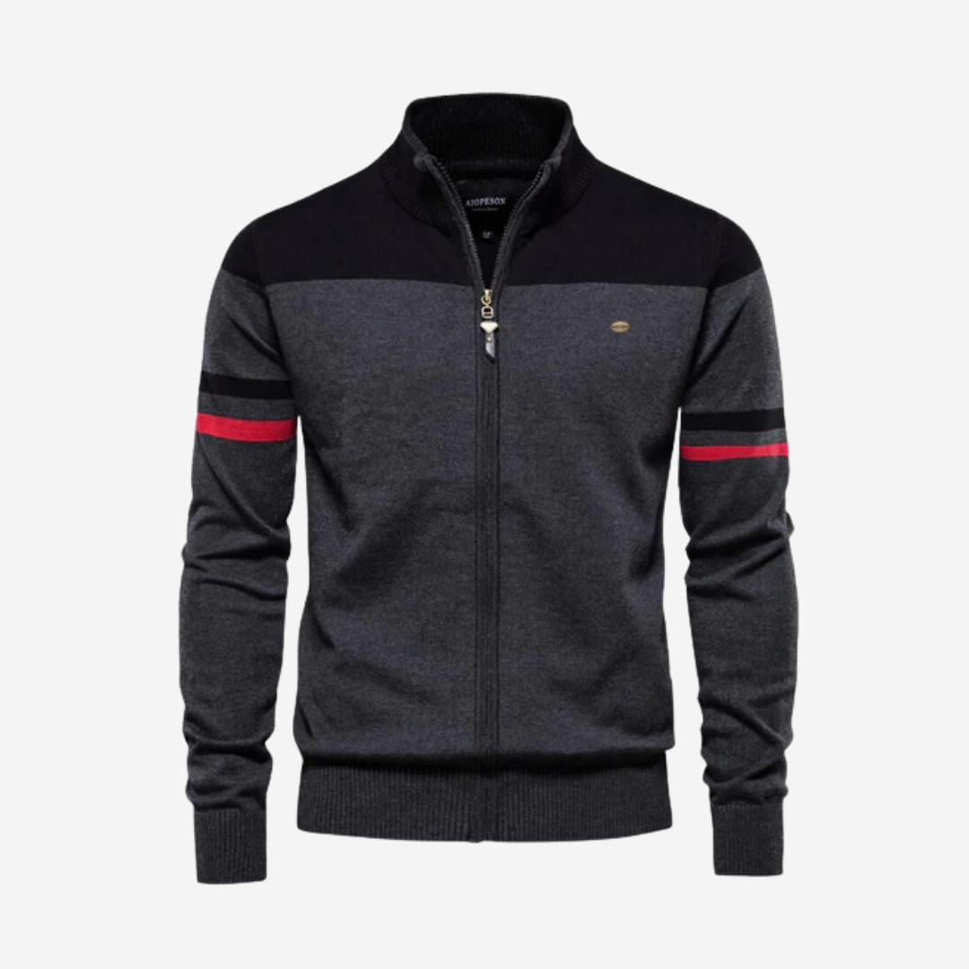 Mens Zip-Up Sweater Modern Fit