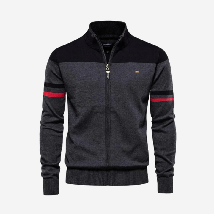 Mens Zip-Up Sweater Modern Fit