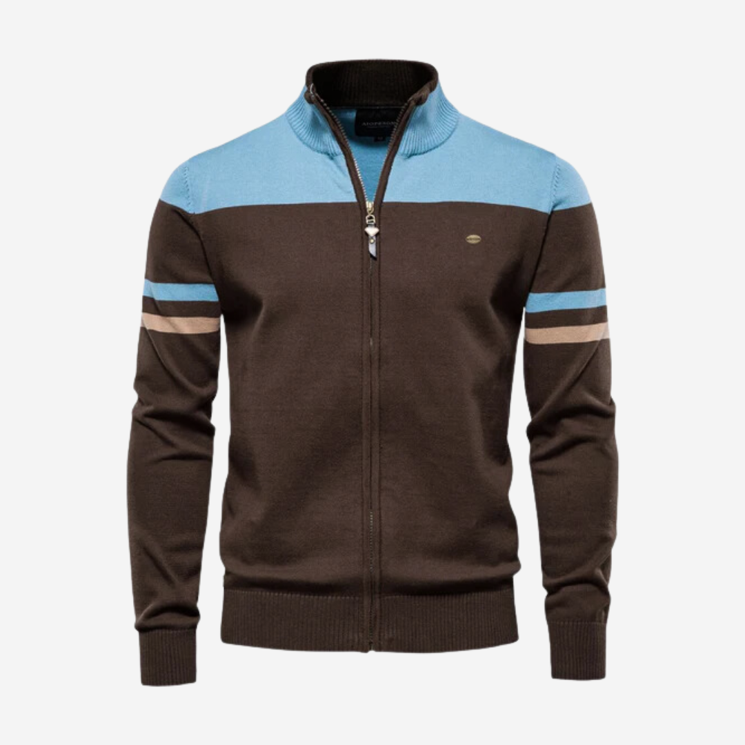 Mens Zip-Up Sweater Modern Fit