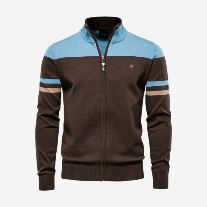 Mens Zip-Up Sweater Modern Fit