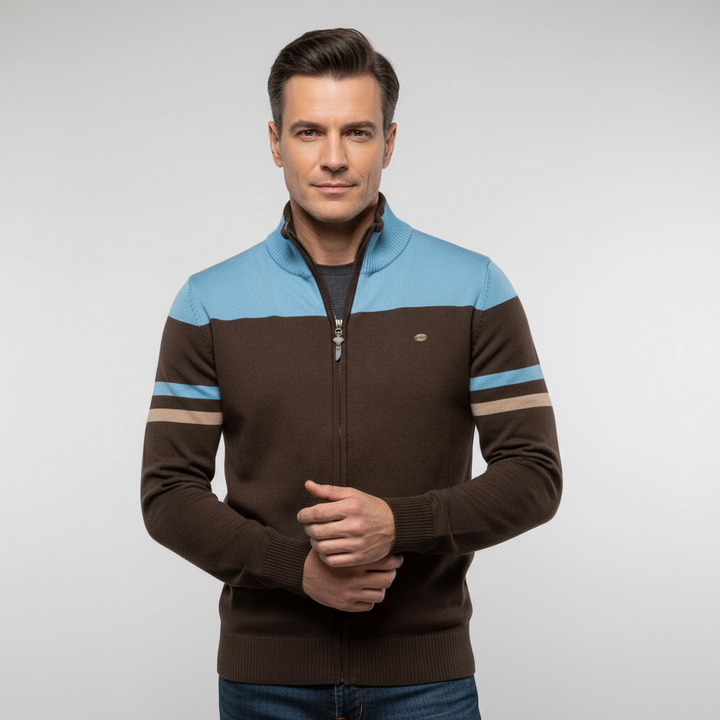 Mens Zip-Up Sweater Modern Fit