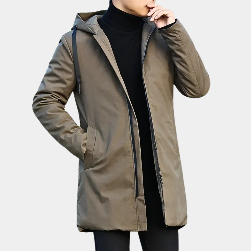 Mens Long Hooded Shell Parka Outerwear