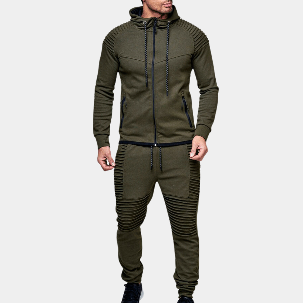 Mens Sweatshirt and Elastic Waist Pant Set Casual Hooded