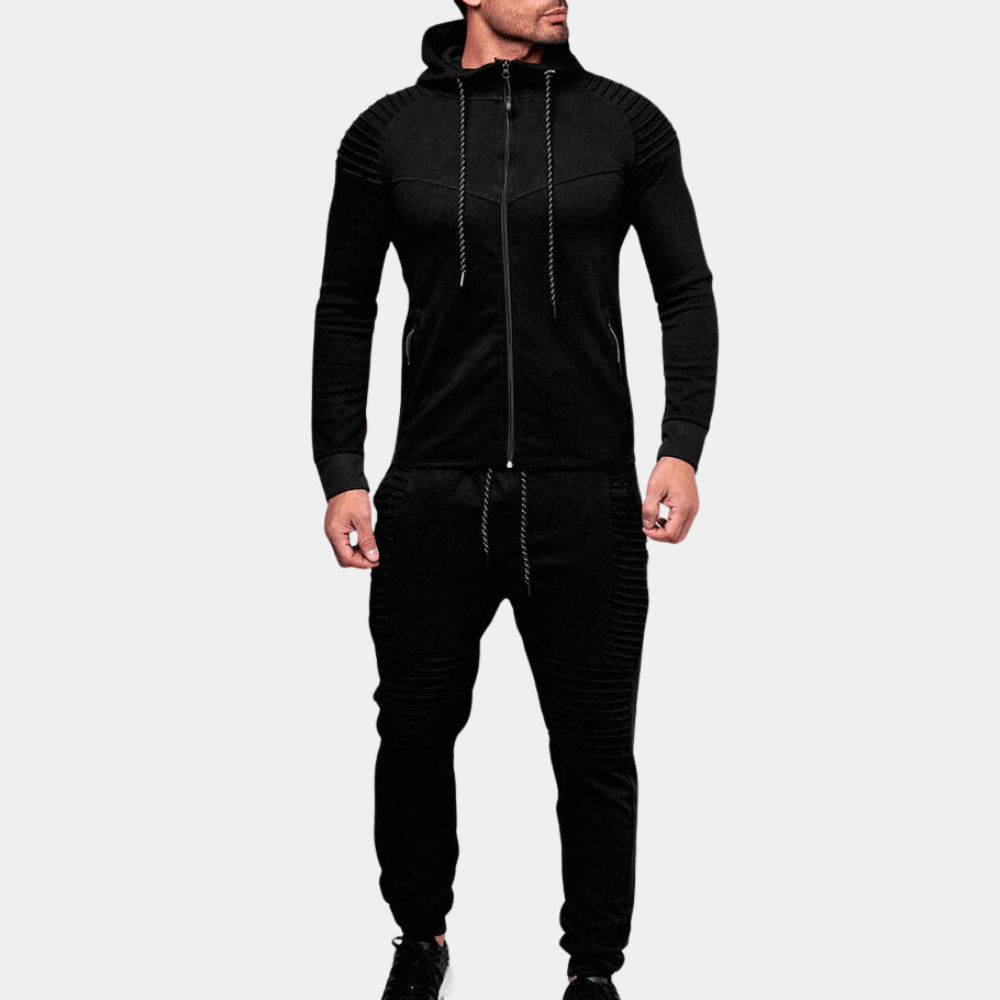 Mens Casual Hooded Tracksuit Comfortable Functional Fit - BritishMode