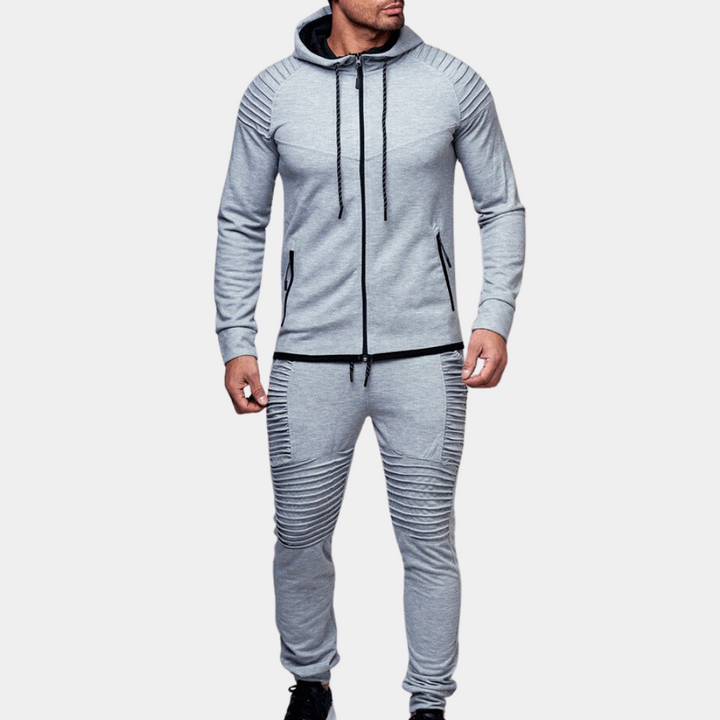 Mens Sweatshirt and Elastic Waist Pant Set Casual Hooded
