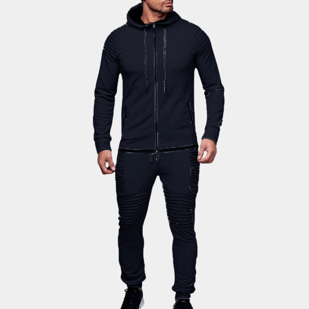 Mens Sweatshirt and Elastic Waist Pant Set Casual Hooded