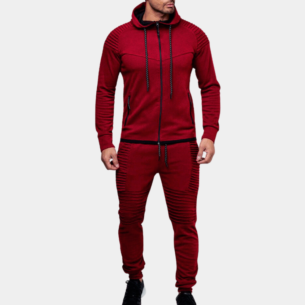 Mens Sweatshirt and Elastic Waist Pant Set Casual Hooded