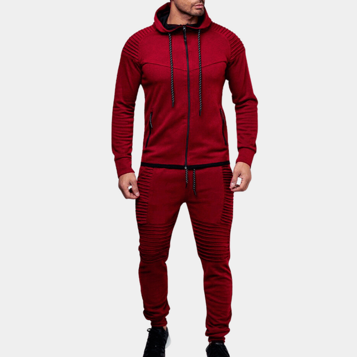 Mens Sweatshirt and Elastic Waist Pant Set Casual Hooded