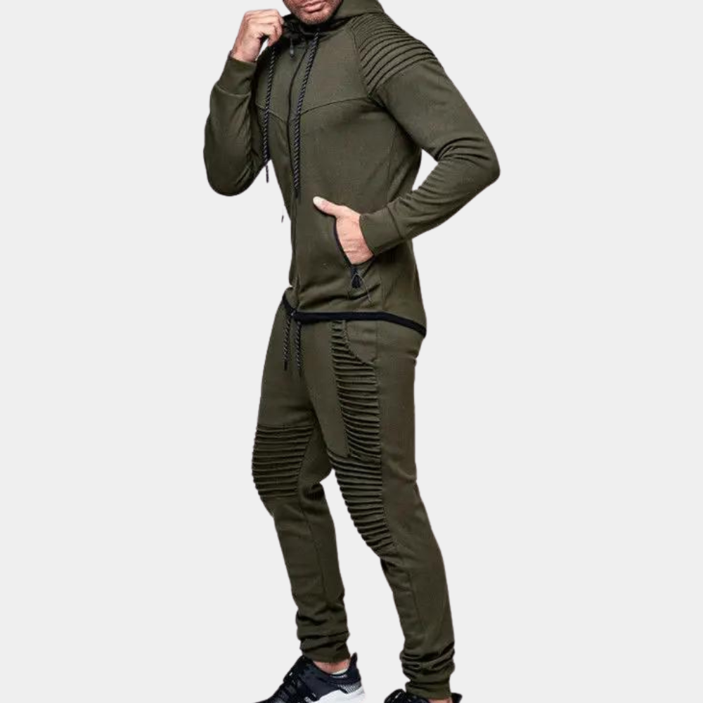 Mens Sweatshirt and Elastic Waist Pant Set Casual Hooded