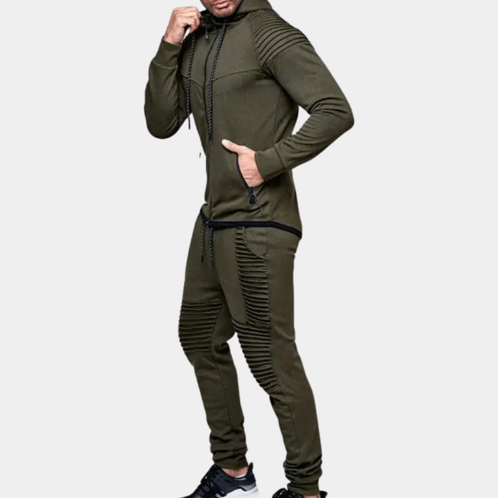 Mens Sweatshirt and Elastic Waist Pant Set Casual Hooded