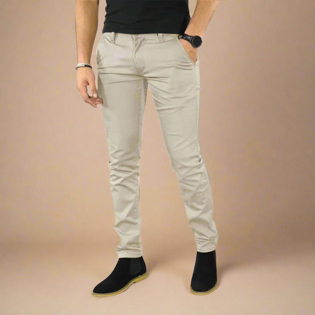 Mens Chinos Stretch Fabric Modern Slim Fit
